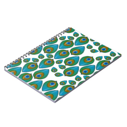 Retro Peacock Muster Notizblock (Linke Seite)