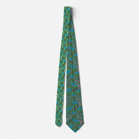 Retro Peacock Pattern Neck Tie Krawatte (Rückseite)