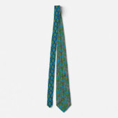 Retro Peacock Pattern Neck Tie Krawatte (Rückseite)