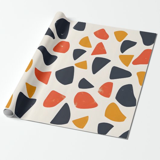 Retro Pebble Mosaic Geschenkpapier (Ungerollt)