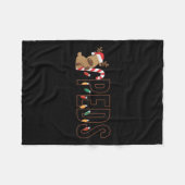 Retro Pediatrics Christmas Lights Reindeer Peds Nu Fleecedecke (Vorderseite (Horizontal))