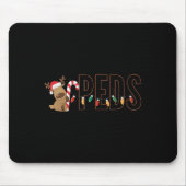 Retro Pediatrics Christmas Lights Reindeer Peds Nu Mousepad (Vorne)
