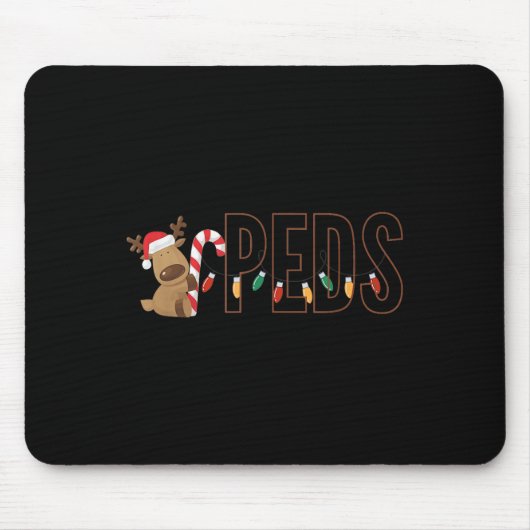 Retro Pediatrics Christmas Lights Reindeer Peds Nu Mousepad (Vorne)