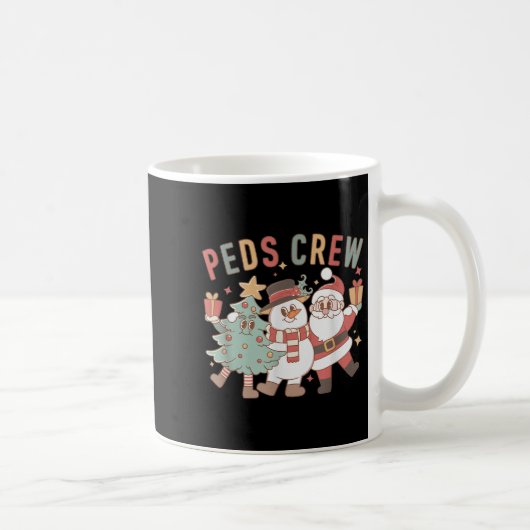 Retro Peds Crew Christmas Pediatric Nurse Nursing Kaffeetasse (Rechts)