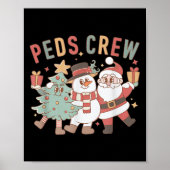 Retro Peds Crew Christmas Pediatric Nurse Nursing  Poster (Vorne)