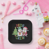 Retro Peds Crew Weihnachten Kinderkrankenpflege Ki Pappteller (Party)