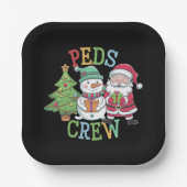 Retro Peds Crew Weihnachten Kinderkrankenpflege Ki Pappteller (Vorderseite)