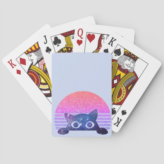 Retro Peeking Niedliche Katze Spielkarten (Rückseite)