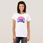 Retro Peeking Niedliche Katze T-Shirt (Vorne ganz)