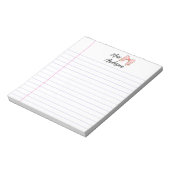 Retro Pencil Bow Custom Teacher Appreciation  Notizblock (Rotiert)