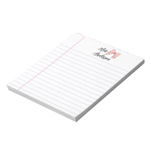 Retro Pencil Bow Custom Teacher Appreciation  Notizblock (Rotiert)