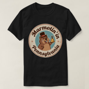 Retro Pennsylvania Abzeichen Erdhörnchen mit Liber T-Shirt