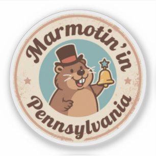 Retro Pennsylvania Abzeichen Groundhog mit Freihei Aufkleber