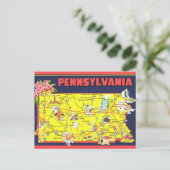 Retro Pennsylvania Karte (Stehend Vorderseite)