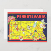 Retro Pennsylvania Karte (Vorne/Hinten)