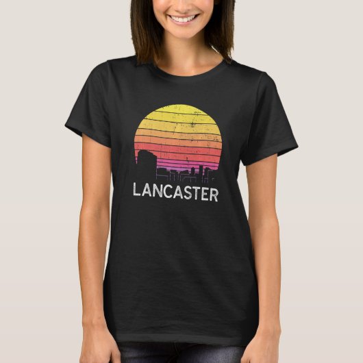 Retro Pennsylvania Lancaster Skyline Vintage Urban T-Shirt (Vorderseite)