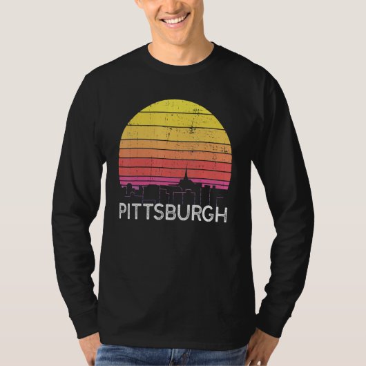 Retro Pennsylvania Pittsburgh Skyline Vintage Urba T-Shirt (Vorderseite)