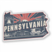 Retro Pennsylvania Staat Car Sticker (Vorderseite)