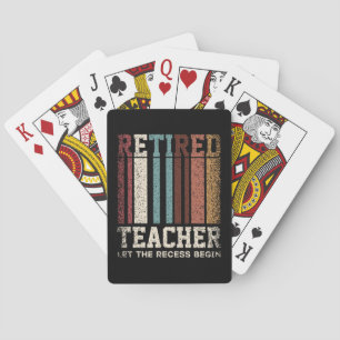 Retro Pensionierte Lehrerin Lasst Die Pause Beginn Spielkarten