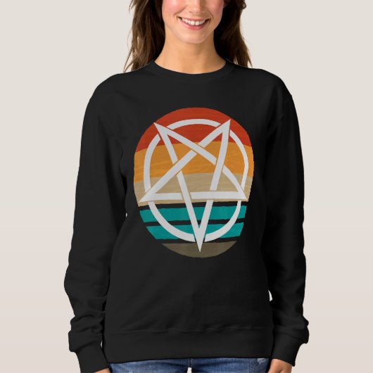 Retro Pentagram Devil 666 Sweatshirt (Vorderseite)