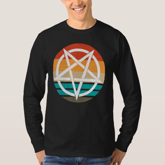 Retro Pentagram Devil 666 T-Shirt (Vorderseite)