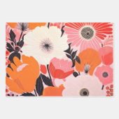 Retro Peony Blume Geschenkpapier Set (Vorderseite 3)