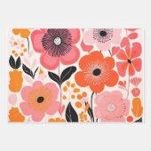 Retro Peony Blume Geschenkpapier Set (Vorderseite 2)