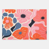 Retro Peony Blume Geschenkpapier Set (Vorderseite)