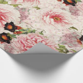 Retro Peony Blume Spring malerisches Muster Geschenkpapier (Ecke)