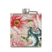 Retro Peony Blumen Spring Floral Pattern Flachmann (Rückseite)