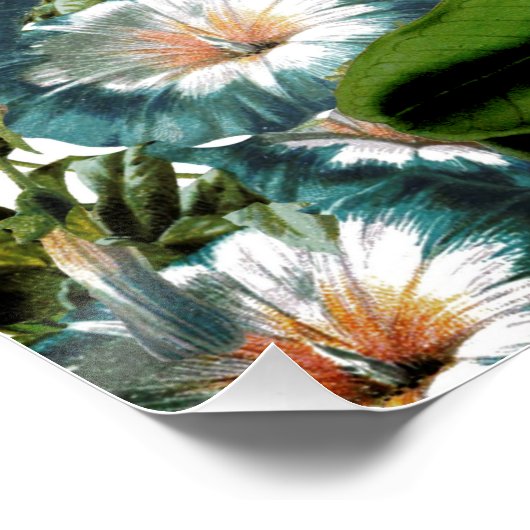 Retro Peony Blumen Spring Floral Pattern Poster (Ecke)