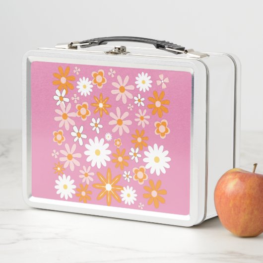 Retro Peppermint Patty Pink-Blume der 60er Jahre  Metall Brotdose (Beispiel)