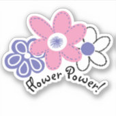 Retro Periwinkle Lavender Pink Blume Power Aufkleber (Vorderseite)