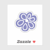 Retro Periwinkle White Blume Aufkleber (Blatt)