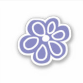 Retro Periwinkle White Blume Aufkleber (Vorderseite)
