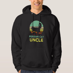 Retro Persian Cat Uncle Vintag Persian Cat Pet Ow Hoodie