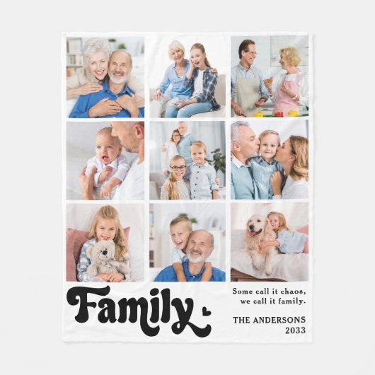 Retro-Personalisiert 9-FotoCollage Fleecedecke (Vorderseite)