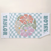 RETRO Personalisiert Beach Handtuch Name Custom Ha (Vorderseite)
