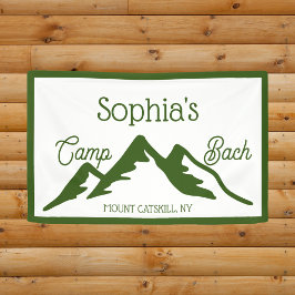 Retro Personalisiert Camp Bach Gebirge grün Banner