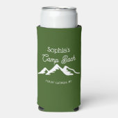 Retro Personalisiert Camp Bach Gebirge grün Selters Dosenkühler (Seltzer Vorderseite)