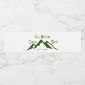 Retro Personalisiert Camp Bach Gebirge grün Wasserflaschenetikett (Einzelnes Label)