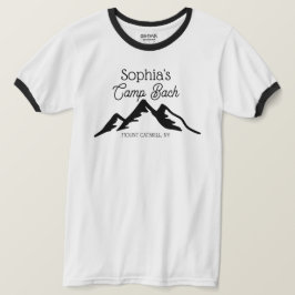 Retro Personalisiert Camp Bach Mountains Schwarz T-Shirt