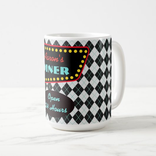 Retro Personalisiert Diner Tasse (VorderseiteRechts)