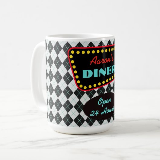 Retro Personalisiert Diner Tasse (Vorderseite Links)