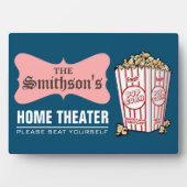 Retro Personalisiert Familienname Zuhause Theater Fotoplatte (Vorderseite)
