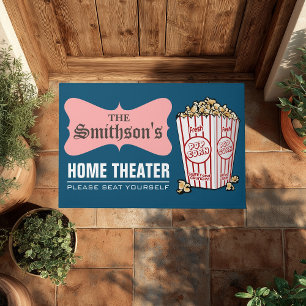 Retro Personalisiert Familienname Zuhause Theater Fußmatte