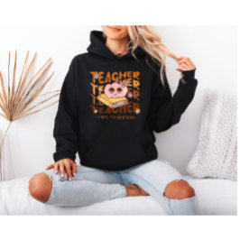 Retro Personalisiert Halloween-Lehrer Hoodie