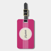 Retro-Personalisiert-Hot-Pink-Gepäckanhänger Gepäckanhänger (Vorderseite vertikal)