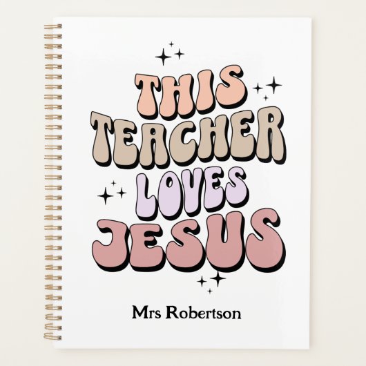Retro personalisiert Jesus Lehrer Wertschätzung Planer (Vorderseite)