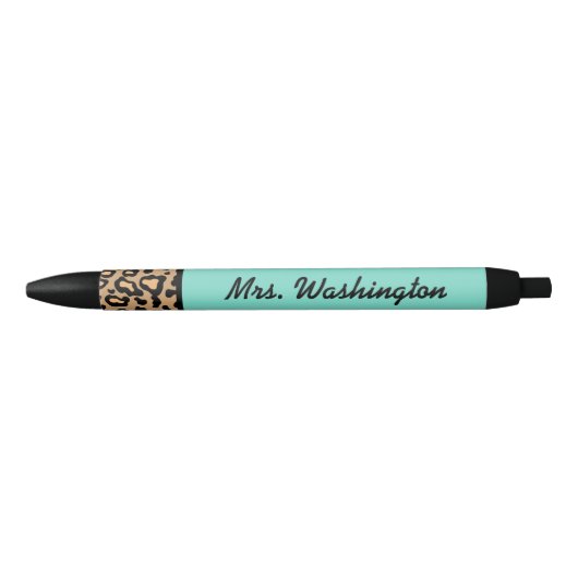 Retro Personalisiert Leopard Office Pens Gift Kugelschreiber (Vorderseite)